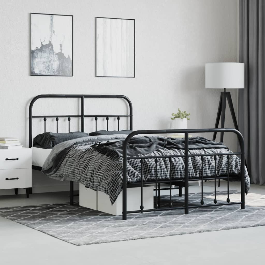 Bed Frame | Black | Powder-Coated Steel | Small Double | Bed Frame