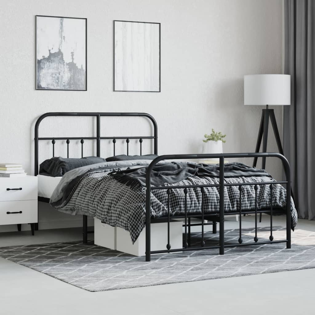 Bed Frame | Black | Powder-Coated Steel | Double | Bed Frame