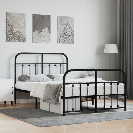 Bed Frame | Black | Powder-Coated Steel | Double | Bed Frame