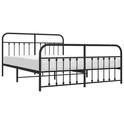 Bed Frame | Black | Powder-Coated Steel | 183x213 cm | Bed Frame