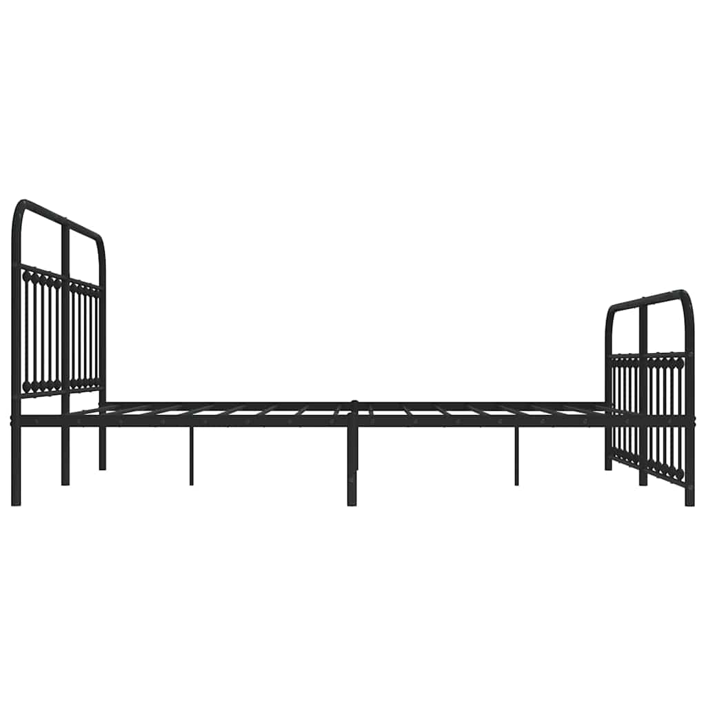 Bed Frame | Black | Powder-Coated Steel | 183x213 cm | Bed Frame