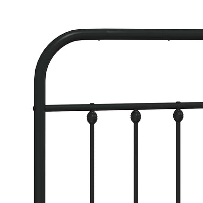 Bed Frame | Black | Powder-Coated Steel | 183x213 cm | Bed Frame