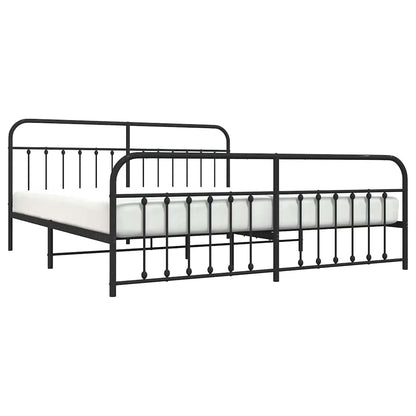 Bed Frame | Black | Powder-Coated Steel | Double Bed | Durable