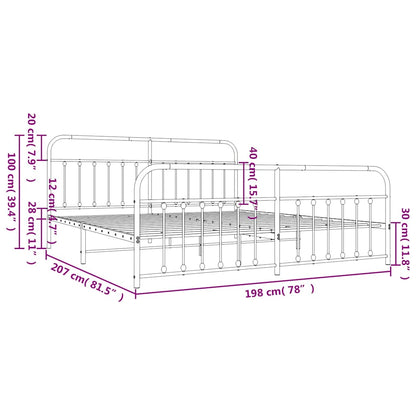 Bed Frame | Black | Powder-Coated Steel | Double Bed | Durable