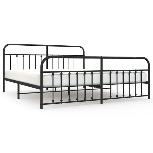 Bed Frame | Black | Powder-Coated Steel | Double | Bed Frame