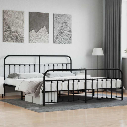 Bed Frame | Black | Powder-Coated Steel | Double | Bed Frame