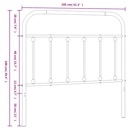 Metal Replace Headboard Black 100 cm