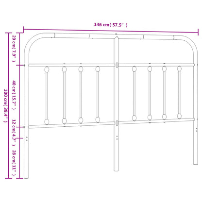 Metal Replace Headboard Black 140 cm