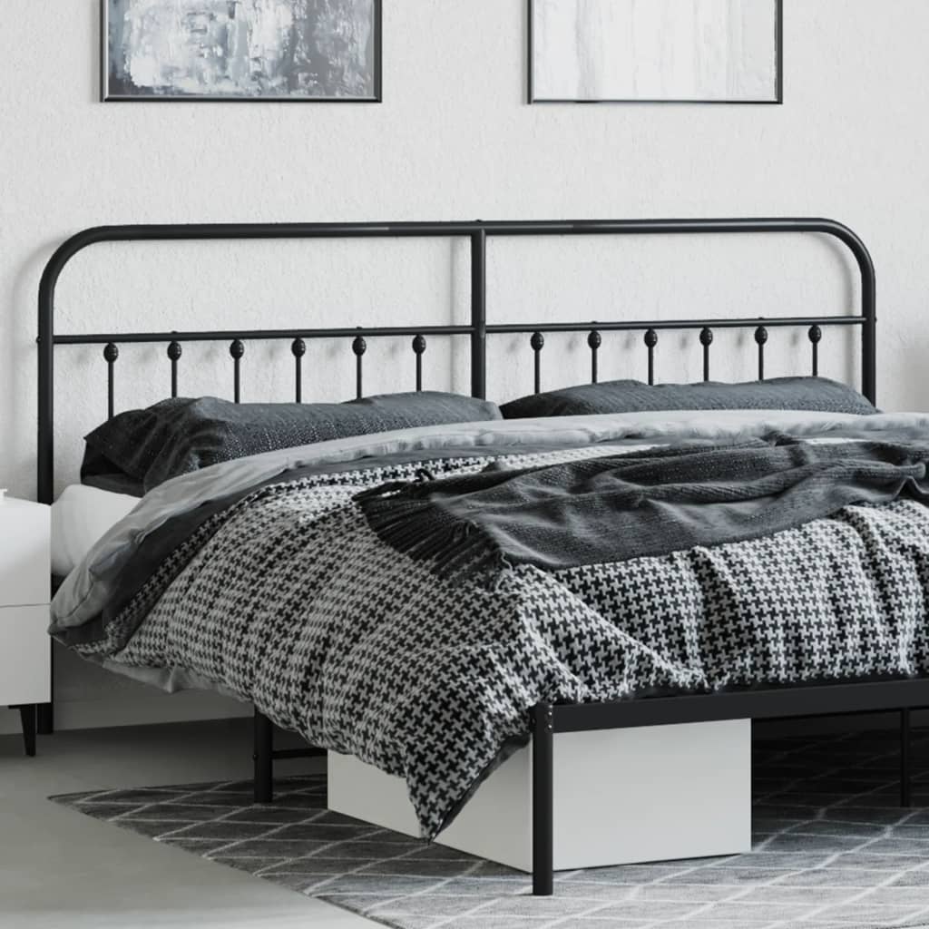 Headboard | Black | Powder-Coated Steel | Single | Stylish Look