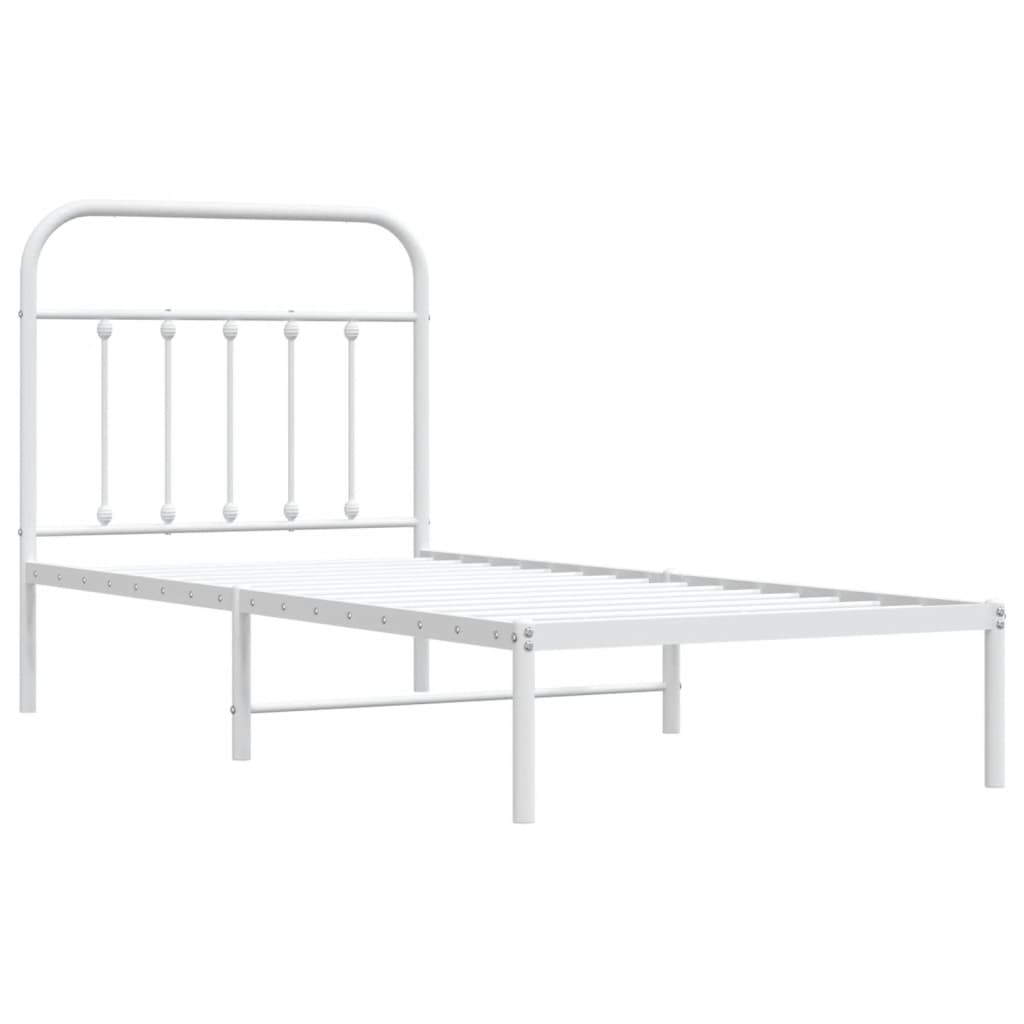 Bed Frame | White | Powder-coated steel | Single | Durable | Bed Frame