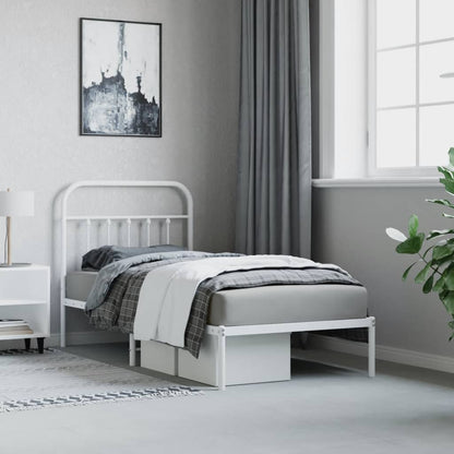 Bed Frame | White | Powder-coated steel | Single | Durable | Bed Frame