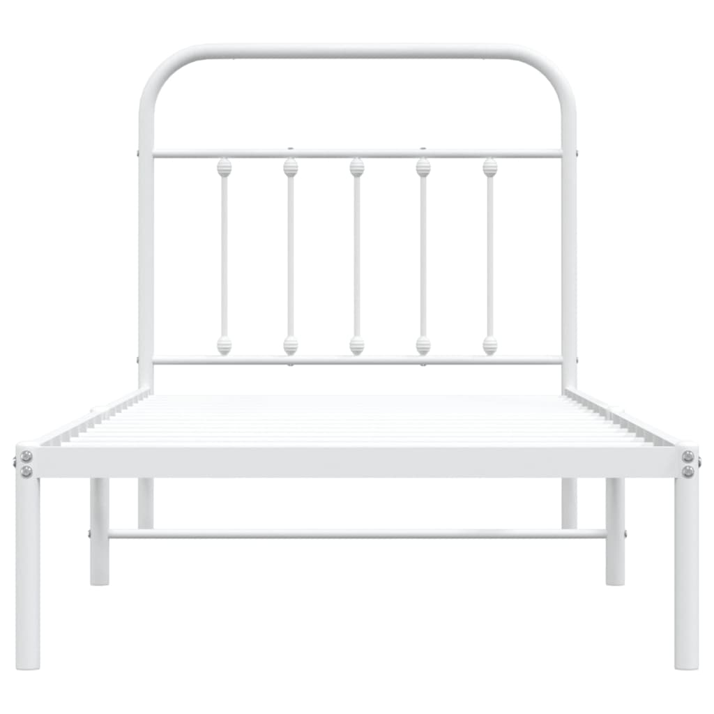 Bed Frame | White | Powder-coated steel | Single | Durable | Bed Frame