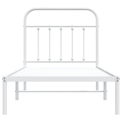Bed Frame | White | Powder-coated steel | Single | Durable | Bed Frame