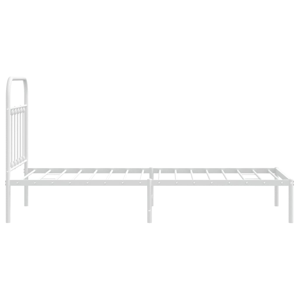 Bed Frame | White | Powder-coated steel | Single | Durable | Bed Frame