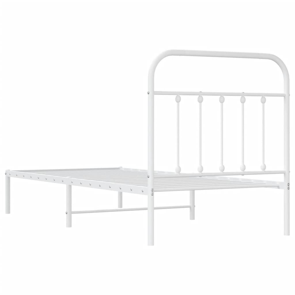 Bed Frame | White | Powder-coated steel | Single | Durable | Bed Frame