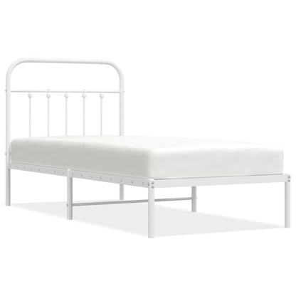 Bed Frame | White | Steel | Single | Bed Frame | Rectangular | Industrial
