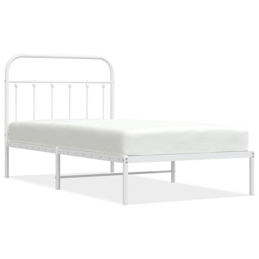 Bed Frame | White | Powder-Coated Steel | Single | Bed Frame