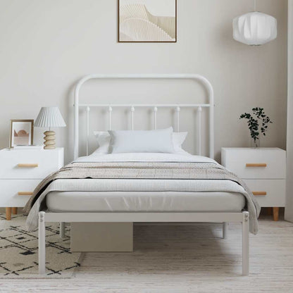 Bed Frame | White | Powder-Coated Steel | Single | Bed Frame