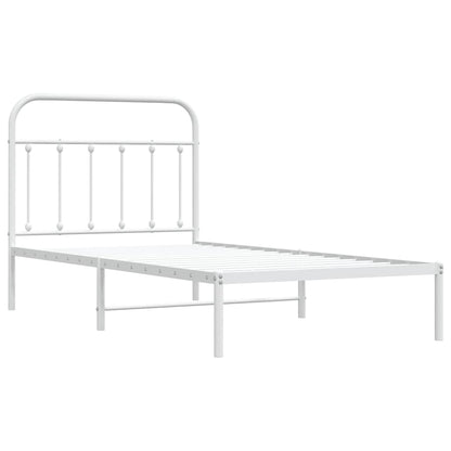 Bed Frame | White | Powder-Coated Steel | Single | Bed Frame