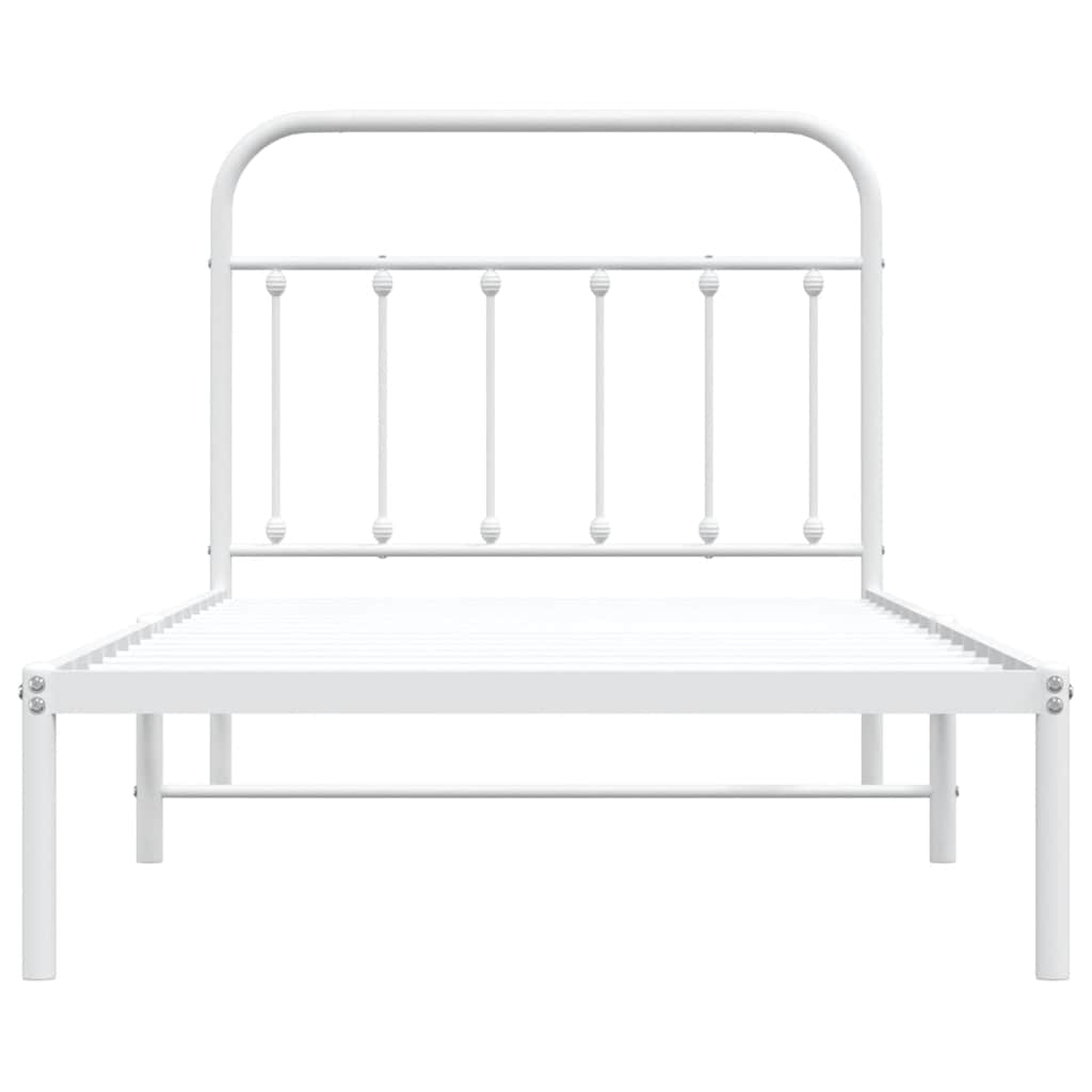 Bed Frame | White | Powder-Coated Steel | Single | Bed Frame