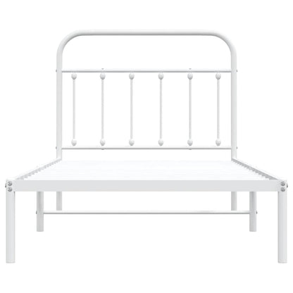 Bed Frame | White | Powder-Coated Steel | Single | Bed Frame