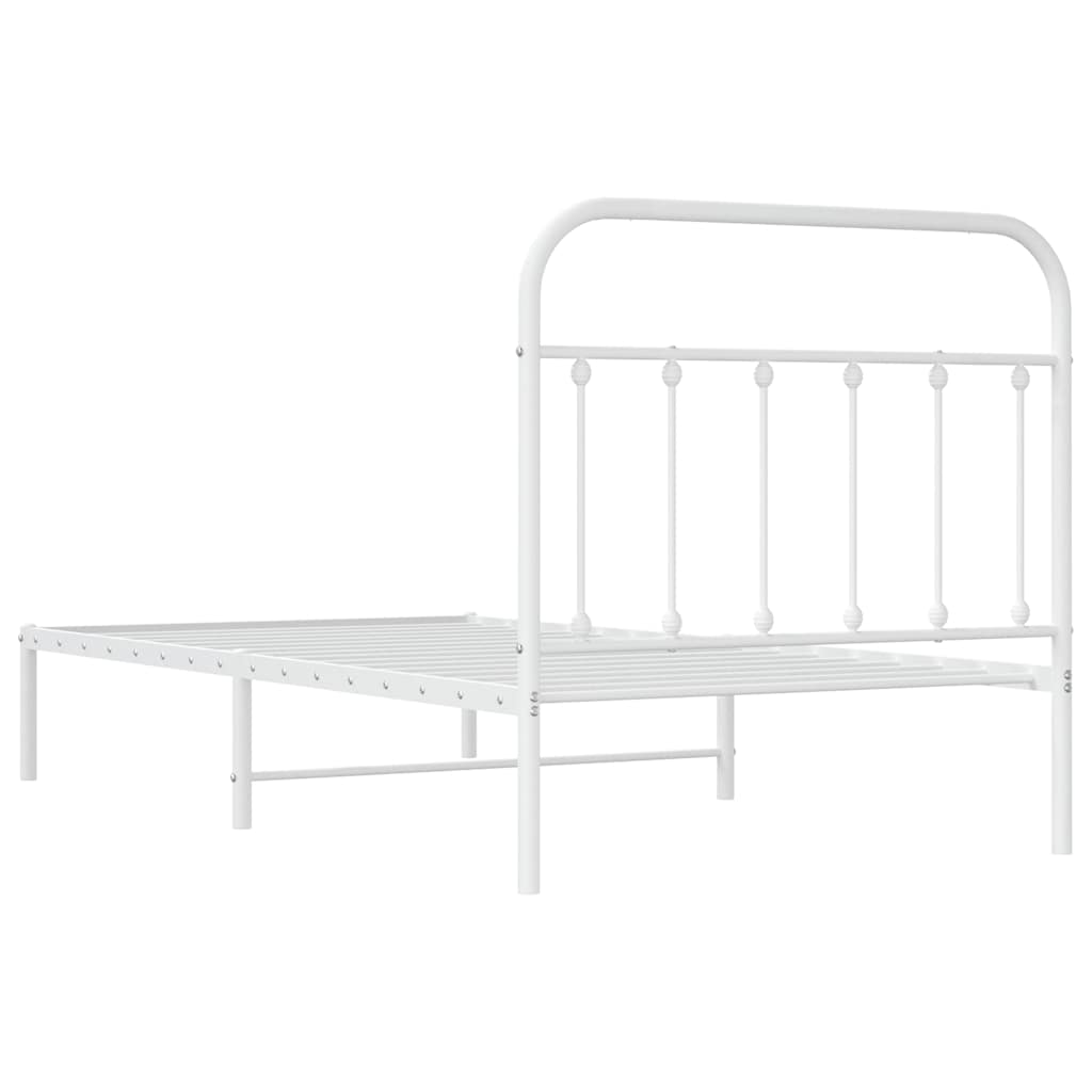 Bed Frame | White | Powder-Coated Steel | Single | Bed Frame