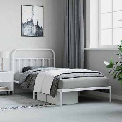 Bed Frame | White | Powder-Coated Steel | Single | Bed Frame
