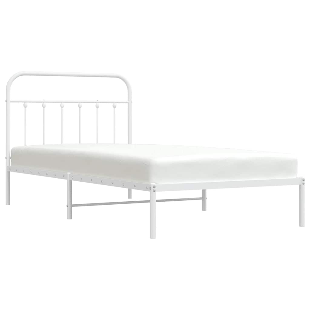 Bed Frame | White | Powder-Coated Steel | Single | Bed Frame
