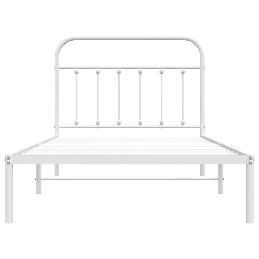 Bed Frame | White | Powder-Coated Steel | Single | Bed Frame
