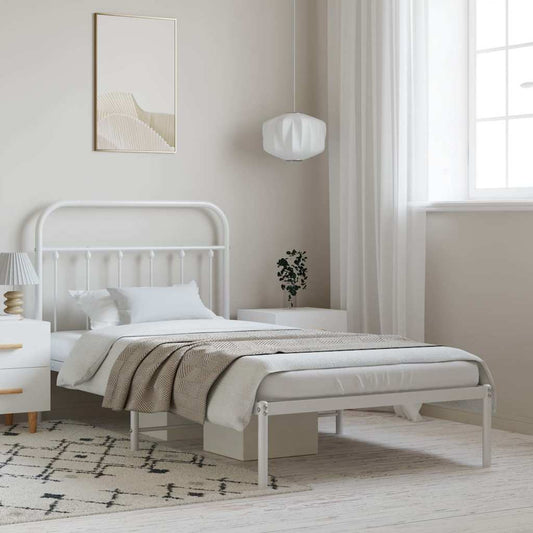 Bed Frame | White | Powder-Coated Steel | Single | Bed Frame