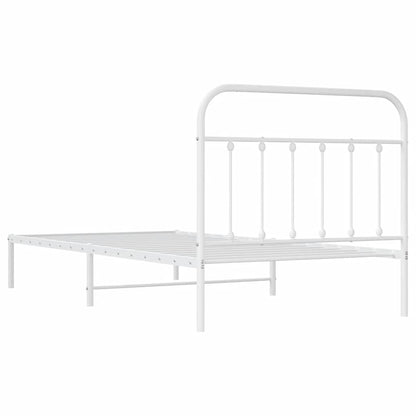Bed Frame | White | Steel | Single | Bed Frame | Rectangular | Industrial