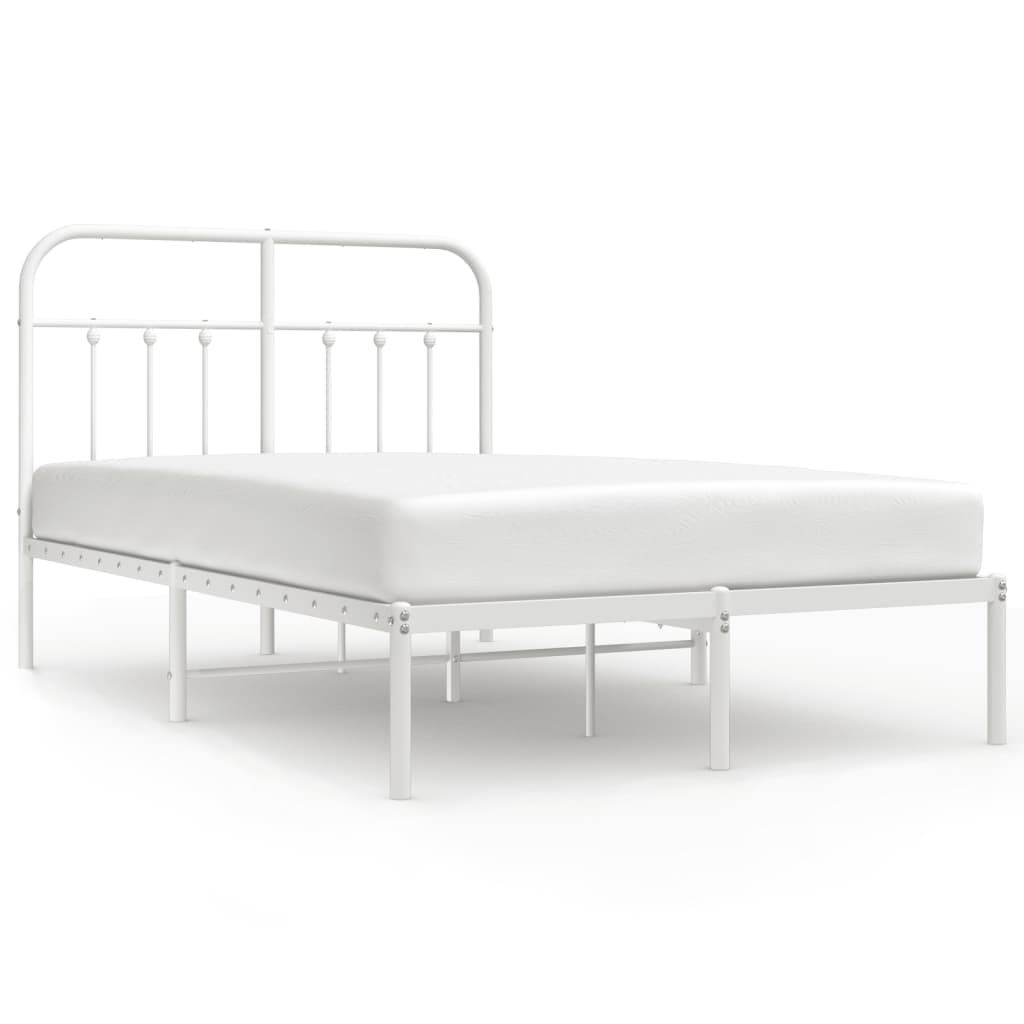 Bed Frame | White | Powder-Coated Steel | Small Double | Bed Frame