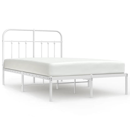 Bed Frame | White | Powder-Coated Steel | Double | Bed Frame