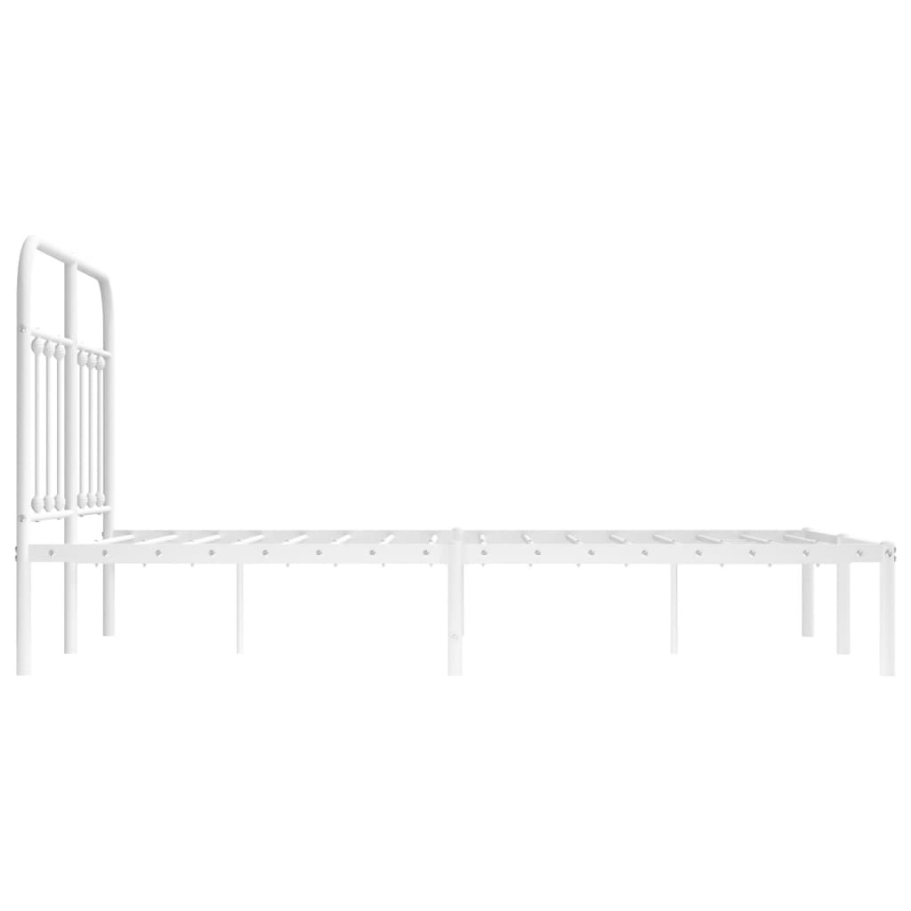 Bed Frame | White | Powder-Coated Steel | Double | Bed Frame
