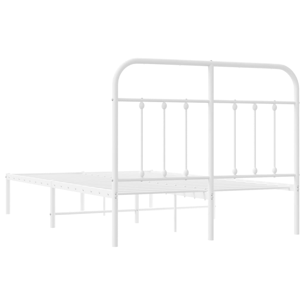 Bed Frame | White | Powder-Coated Steel | Double | Bed Frame