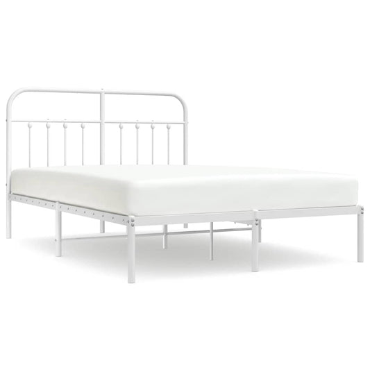 Bed Frame | White | Steel | Double | Bed Frame | Rectangular | Durable