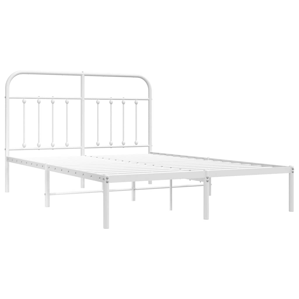 Bed Frame | White | Steel | Double | Bed Frame | Rectangular | Durable