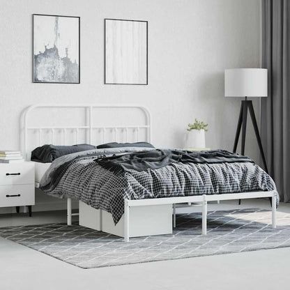 Bed Frame | White | Steel | Double | Bed Frame | Rectangular | Durable