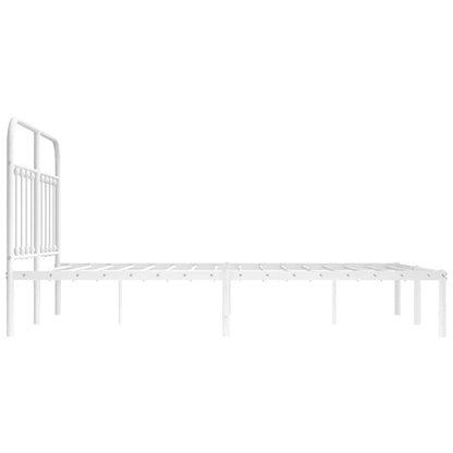 Bed Frame | White | Steel | Double | Bed Frame | Rectangular | Durable