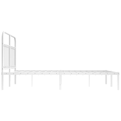 Bed Frame | White | Steel | 140x190cm | Bed Frame | Rectangular