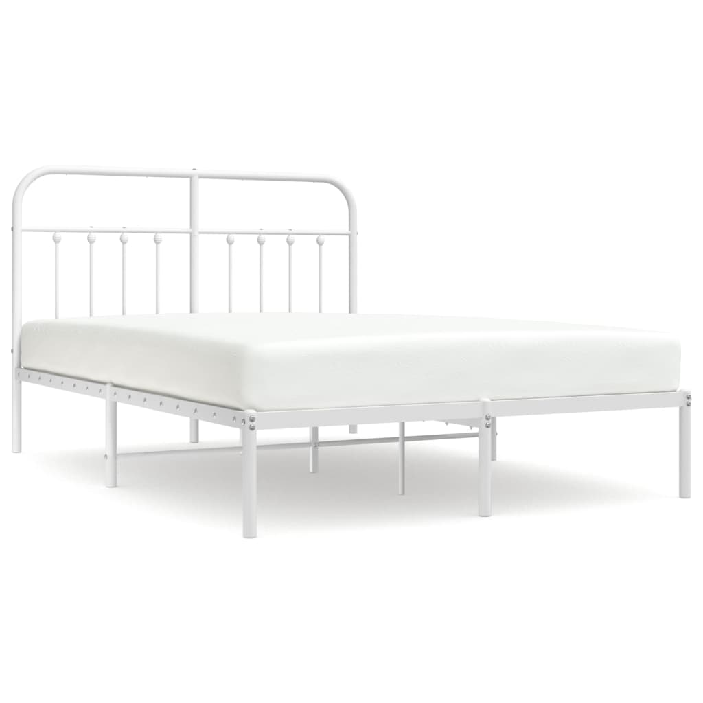 Bed Frame | White | Steel | Double Size | Bed Frame | Rectangular