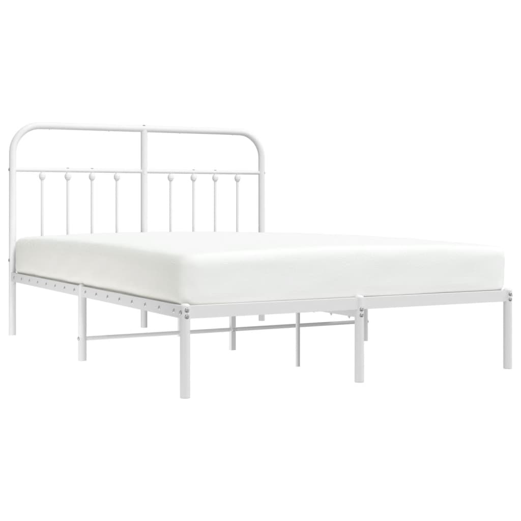 Bed Frame | White | Steel | Double Size | Bed Frame | Rectangular
