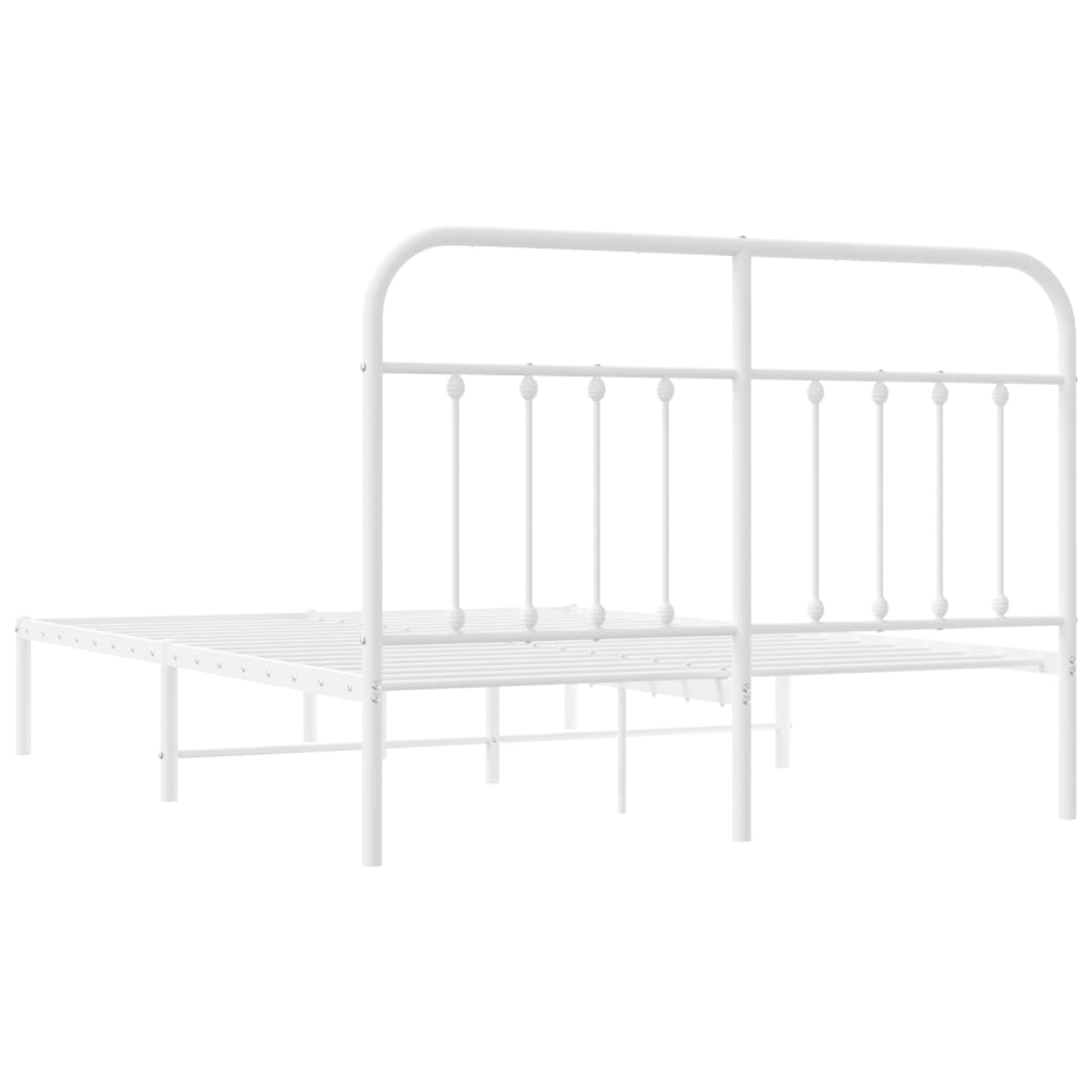 Bed Frame | White | Steel | Double Size | Bed Frame | Rectangular