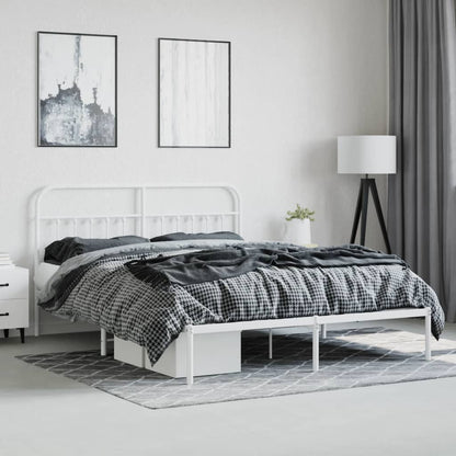 Bed Frame | White | Powder-Coated Steel | Double | Bed Frame