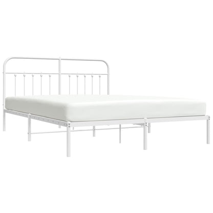 Bed Frame | White | Powder-Coated Steel | Double | Bed Frame