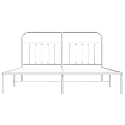 Bed Frame | White | Powder-Coated Steel | Double | Bed Frame