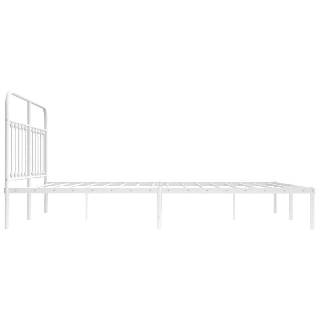 Bed Frame | White | Powder-Coated Steel | Double | Bed Frame