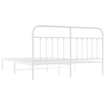 Bed Frame | White | Powder-Coated Steel | Double | Bed Frame