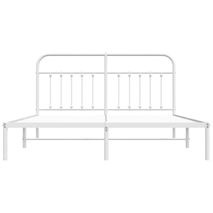 Bed Frame | White | Powder-Coated Steel | 180x200 cm | | Rectangular