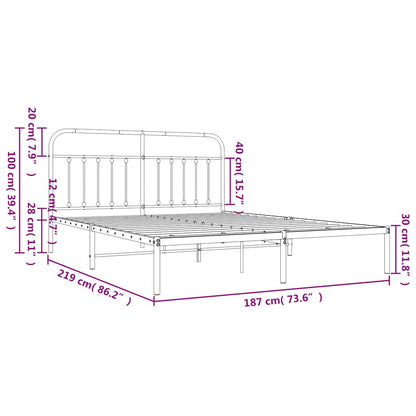 Bed Frame | White | Powder-coated steel | Double | Bed Frame